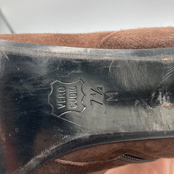 Vaneli Italian Brown Suede Slouchy Knee High Kitten Heel Boots Women's Size 7.5 - Picture 8 of 8